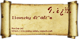Ilovszky Ádám névjegykártya